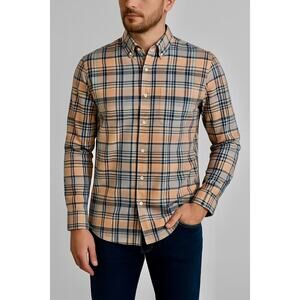 Men's Club Room Men’s Plaid Stretch Button-Down Shirt Small